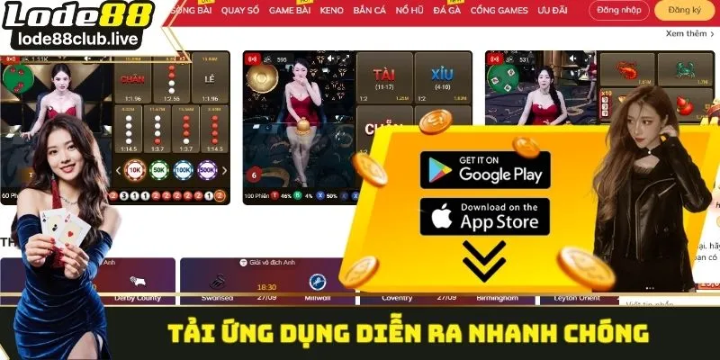 Thao tác tải app Lode88 diễn ra nhanh chóng